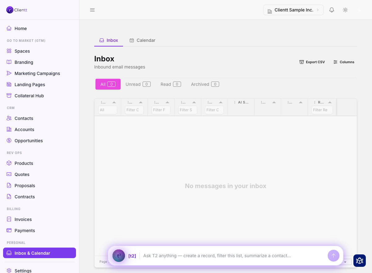 The Inbox in Clientt
